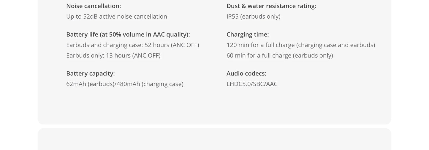 Global Version realme Buds Air 7 TWS Earphone 52dB Noise Cancellation 52 Hours Battery Life 12.4mm Bass Driver LHDC 5.0 IP55