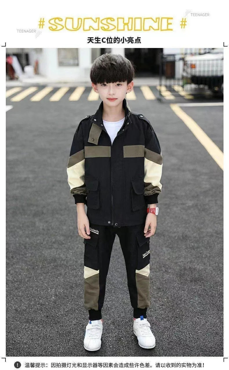 Tracksuit For Boy Sets For Children Boys Jacket and Pants 2Pcs Outfit Sets Junior Kids 3 4 6 8 10 12 Year 2024 New