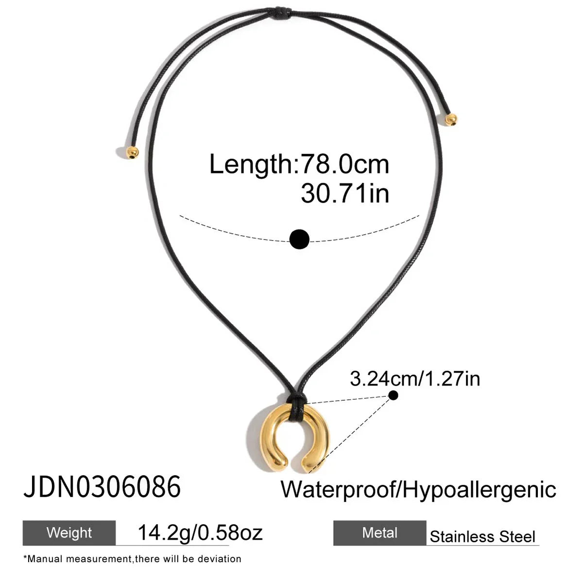 Uworld Waterproof Stainless Steel Micro Trend Cord Necklaces Women Statement Metal 18K Gold Plated Trendy 2024 Jewelry collares