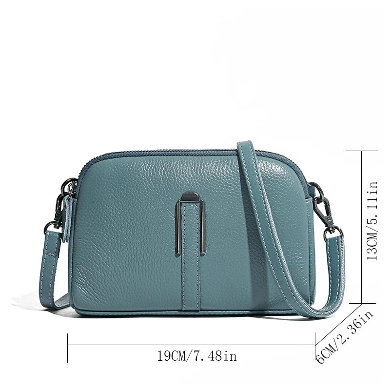 Genuine Leather Bag Women's Crossbody Bag for Woman Female Solid