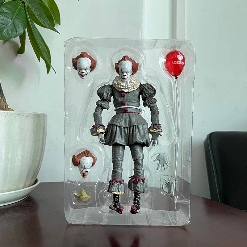 NECA Pennywise Joker Action Figure Toy Doll Horror Halloween Christmas Gift 18cm Bookshelf Ornament