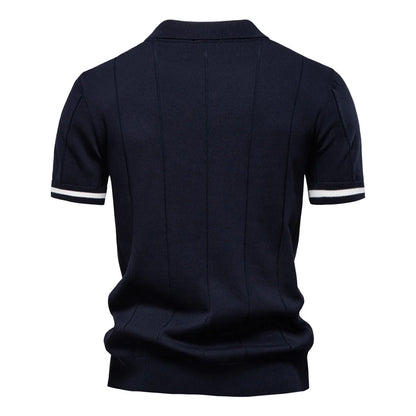 AIOPESON Men's Solid Color Sport Zipper Polo Shirt Athletic Social Polo Shirts for Men Office Slim Fit Polo
