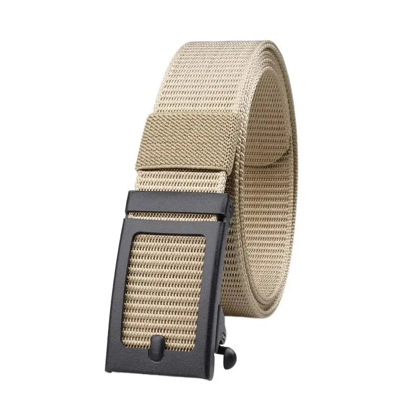 Men's And Women's Toothless Automatic Buckle Belt Military TrainingCanvas Belt New Metal Buckle Young Students' Versatile Belt T