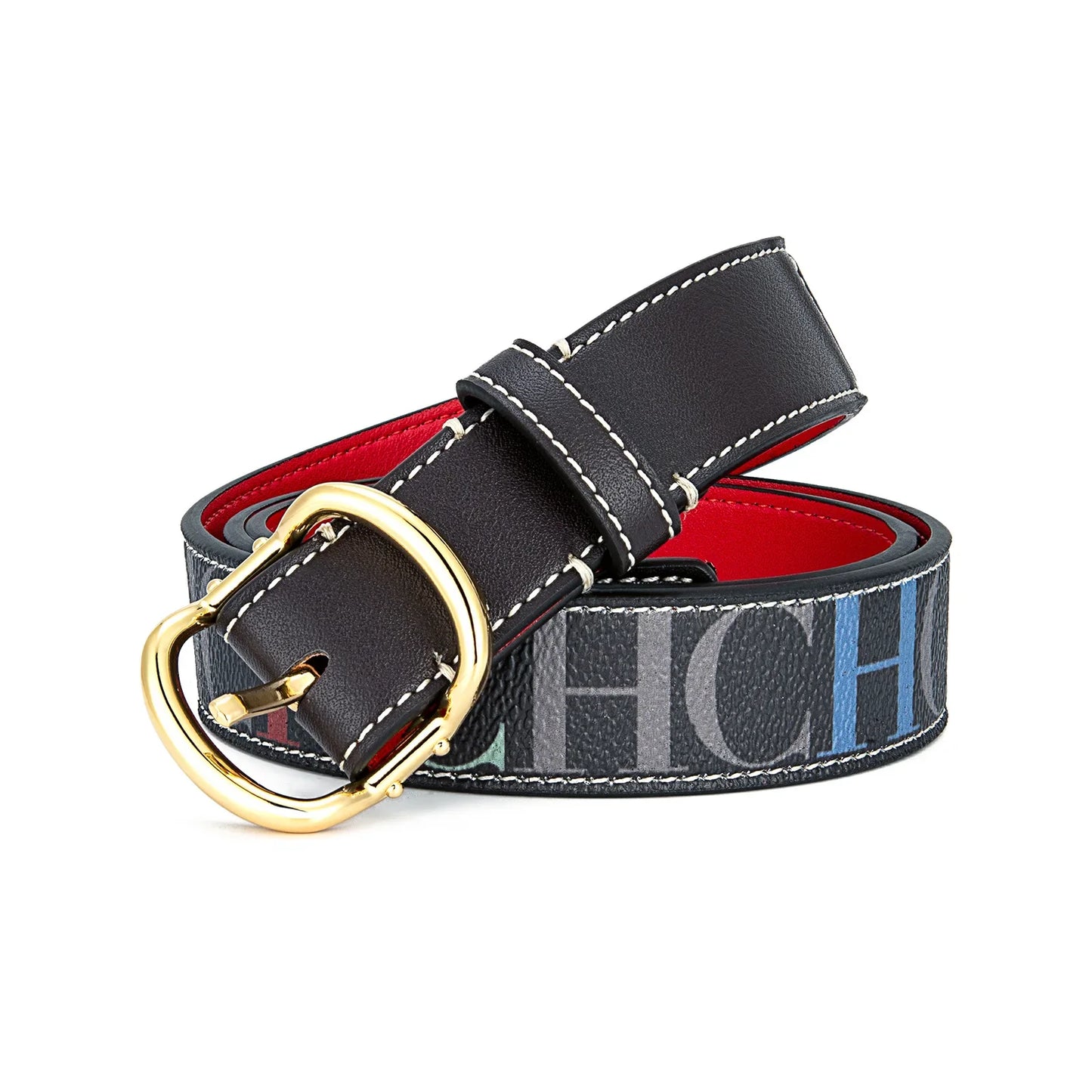 Women's Leather Belt High Quality Casual Trendy Color Letter Print Simple Elegant Waistband Fashion Versatile Strap Hot Sale