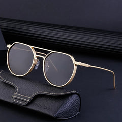 Sunglasses For Men Retro Oval Steampunk Round Shades Luxury Lunette