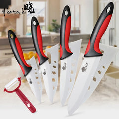 Ceramic Knives Kitchen Knives 3 4 5 6 inch Paring Utility Slicing Chef Set+Peeler