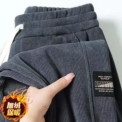 Corduroy Men's Thick Casual Pants Outdoor Warm Fashionable Stretch Sports Pants