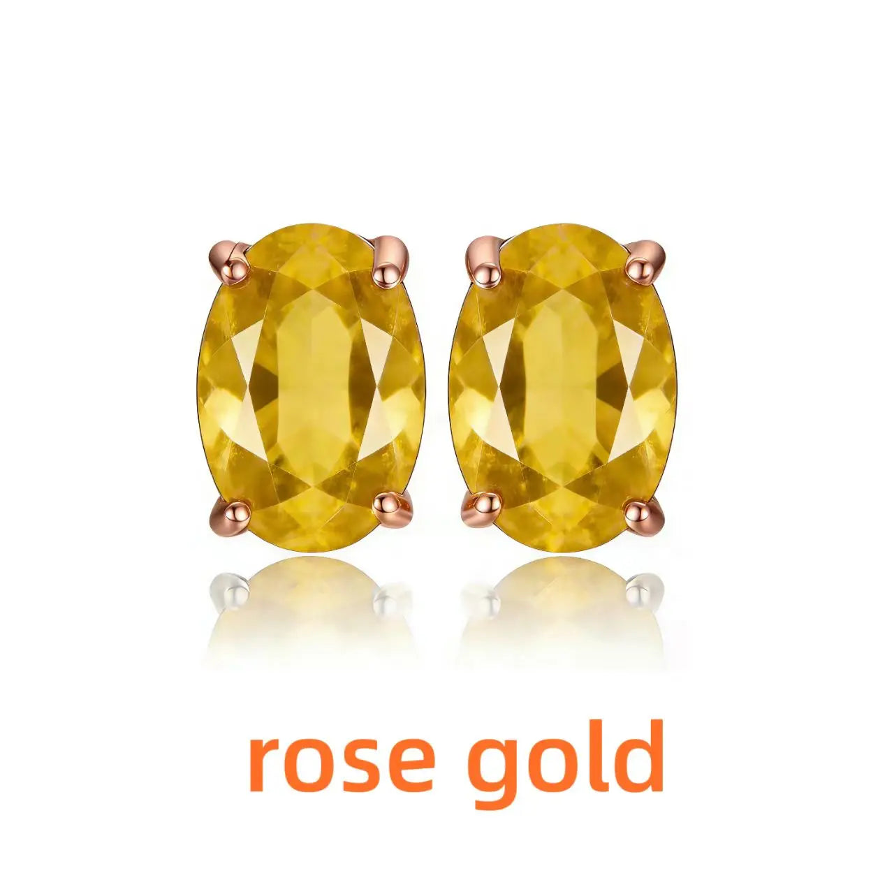 Jewelrypalace Rose Gold Yellow Gold Plated Oval Natural Amethyst Citrine Garnet Topaz Peridot 925 Sterling Silver Earrings for Women