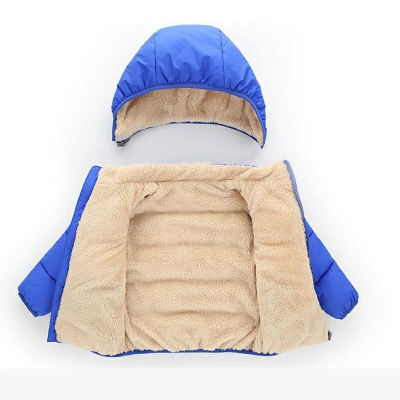 Kids Thicken Jackets For Girls Coats Cashmere Jackets Toddler Children Hooded Coats