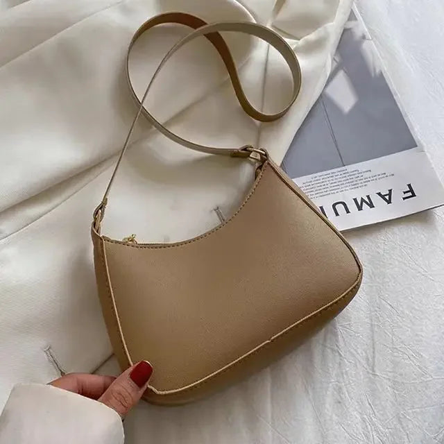 Ladies Fashion Handbag Retro Pure Color Macaron Small Square Bag