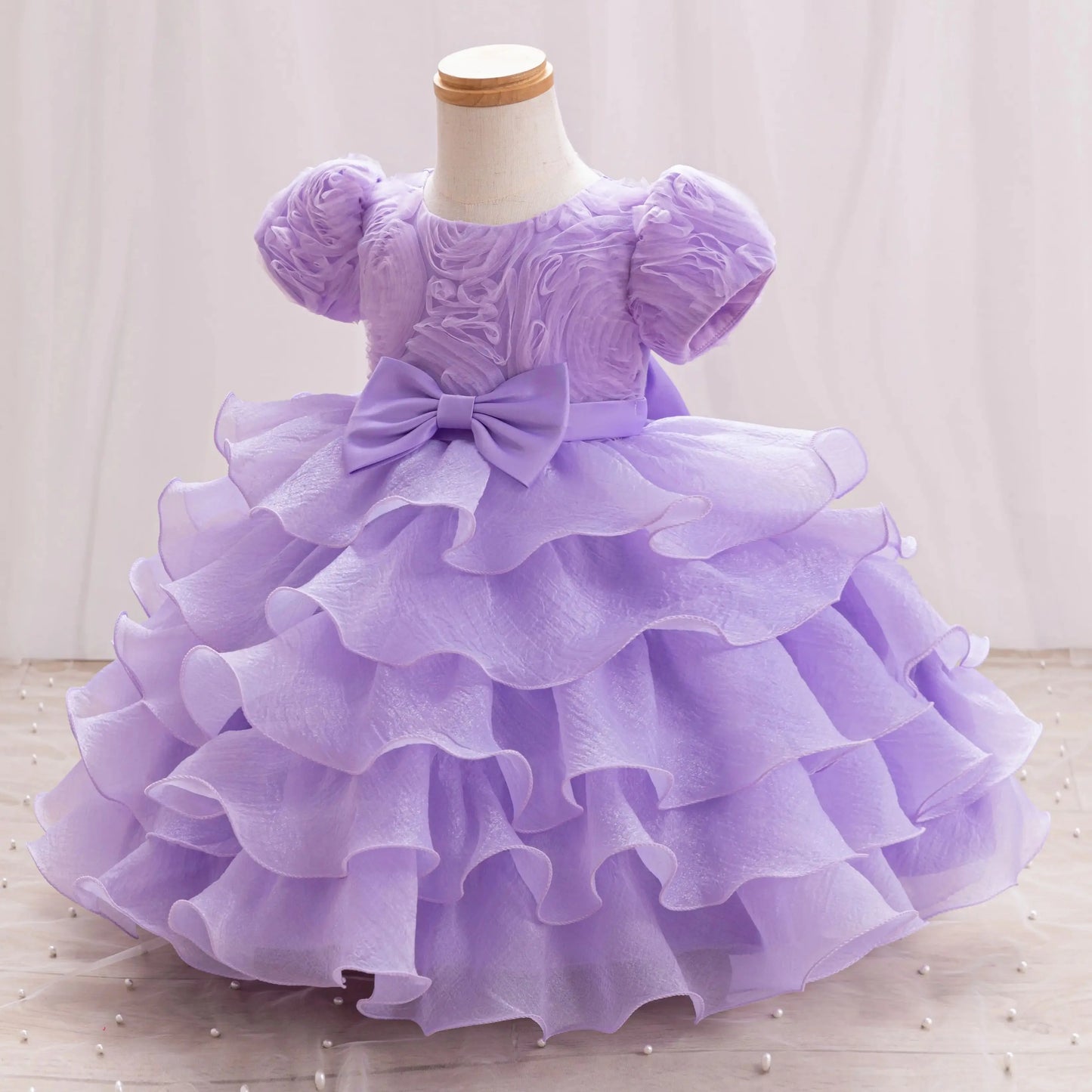Baby Dress 2025 Spring/Summer on new three-dimensional floral soft yarn birthday party piano Performance Girl dress Elegant fluf