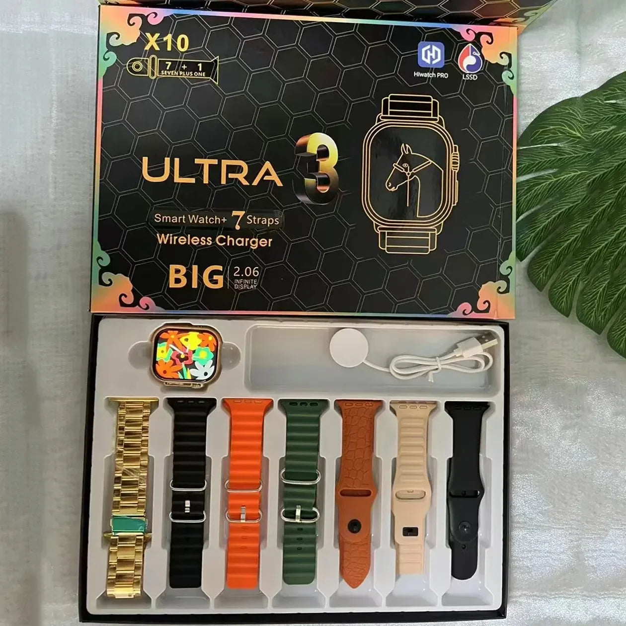 7in1 Smart Watch X10 Ultra2 Sport Watch for men Women Bluetooth Phone Call SmartWatch DIY watch Faces Waterproof Smart Bracelet