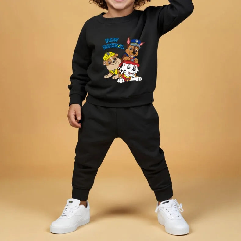 PAW Patrol Spring Fall Boys O Neck Pullover and Sweatpant Two Piece Set Children's Casual Hoodies Sets Kids Sport Clothes Suit