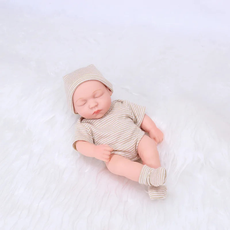 20cm Silicone Bebe Reborn Dolls Lifelike Mini Girl Doll Toys Vinyl Doll Sleep Reborn Toy DIY Doll Toys Reborn Baby Gift Dolls
