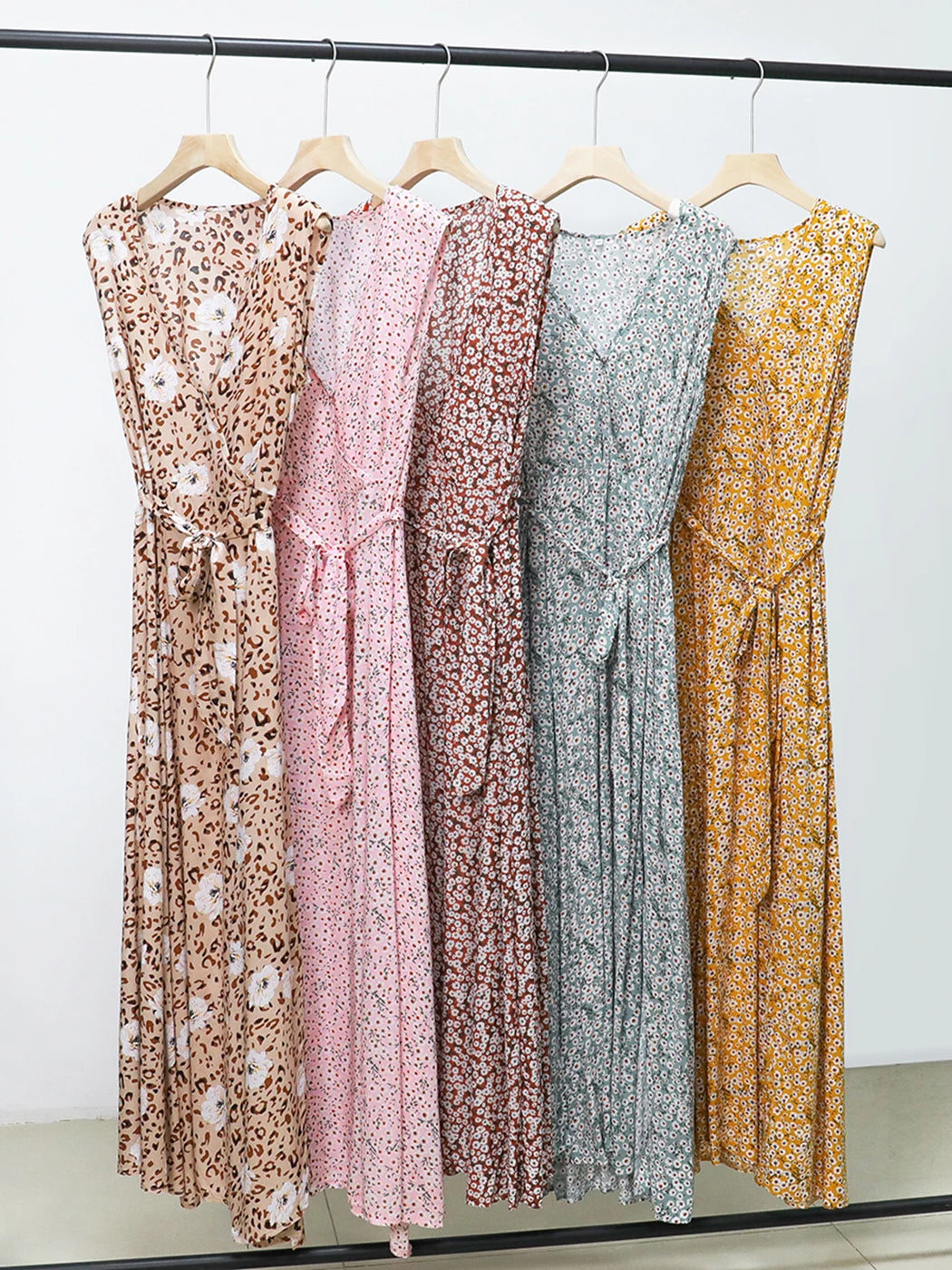 Jastie Women Summer Dress Floral Print Maxi Dresses Bohemian Hippie Beach Long Dress Women's Clothing 2025 vestidos de verano