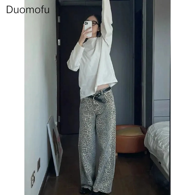 Wide Leg Jeans for Women Retro Street Distressed Harajuku Style Hottie Baggy