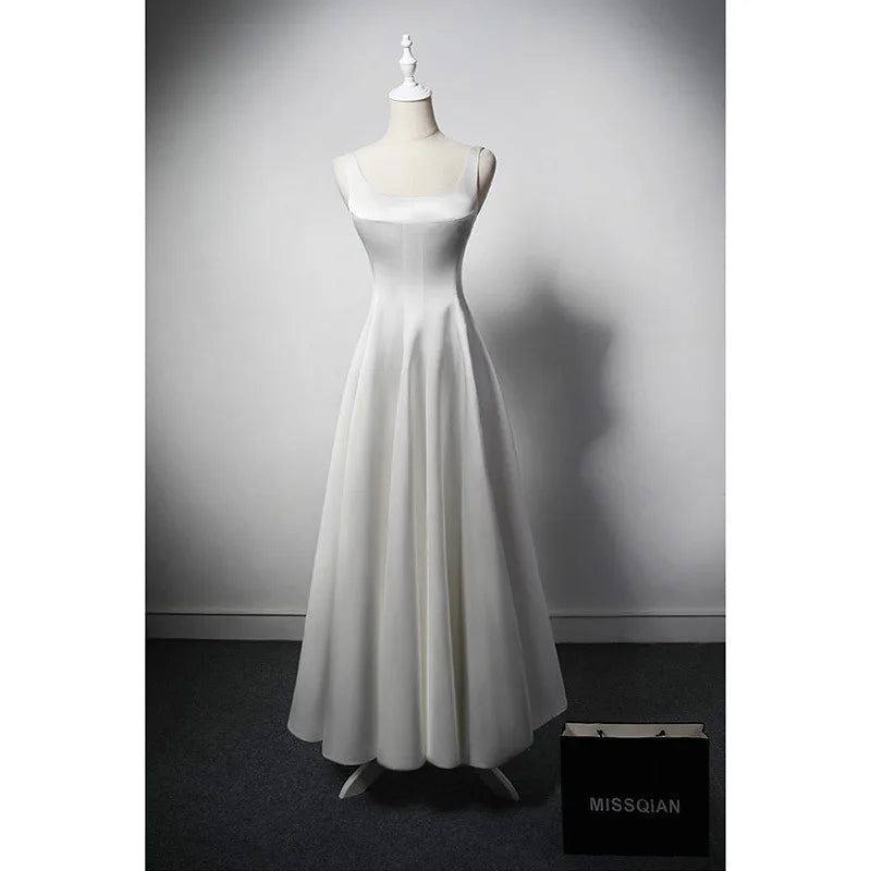 Homecoming Dresses: White Long Prom Evening Dresses for Women French