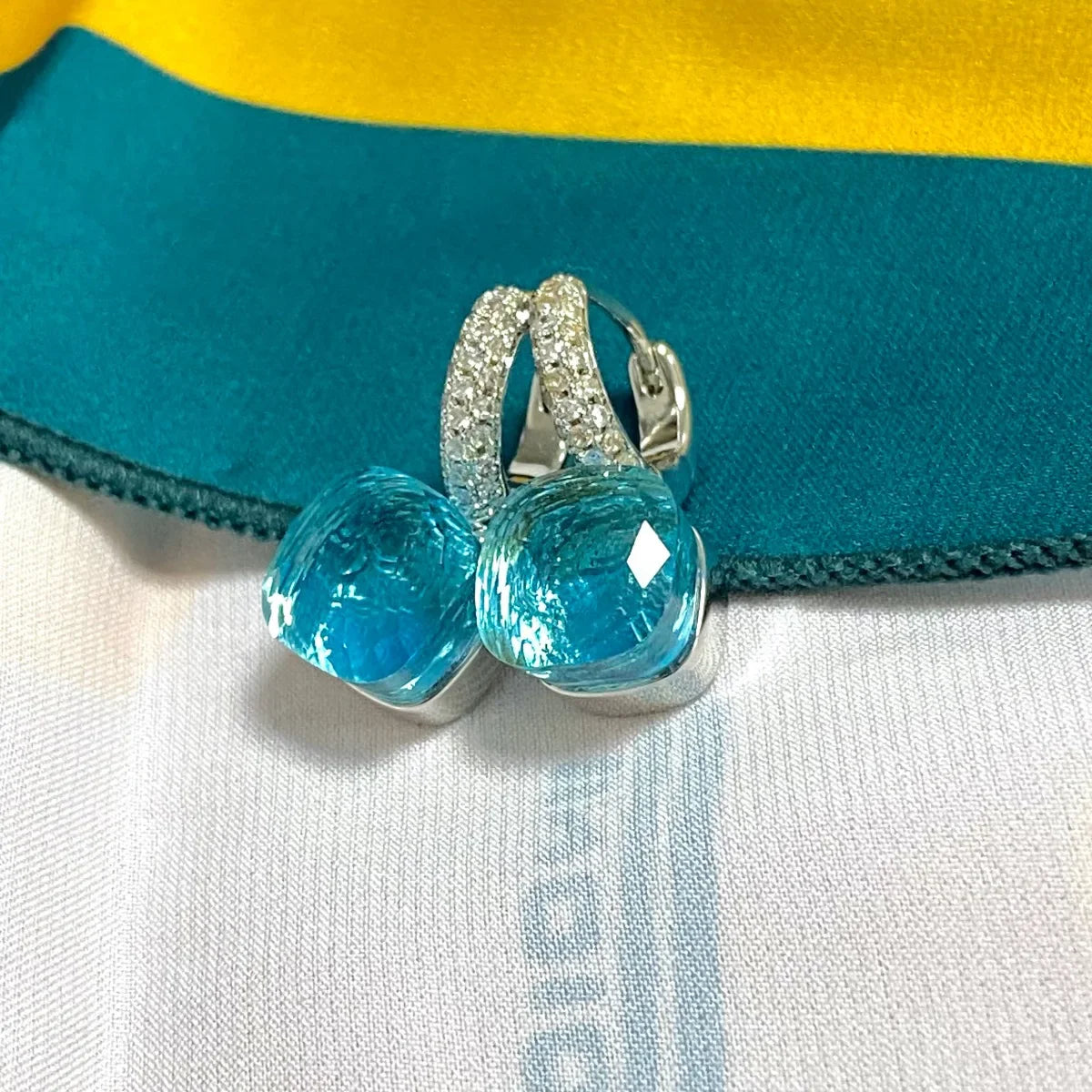 Classic Candy Color Earrings Inlay Transparent Zircon 27Colors Crystal Earrings Platinum Plated Fashion Jewelry For Women