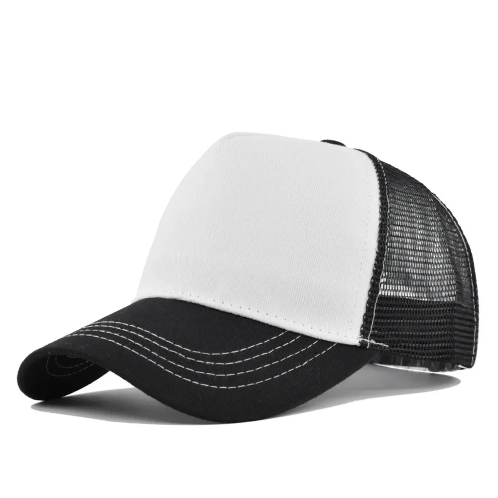 Fashion SunHat Outdoors Trucker Hat Cotton Mesh BreathableBaseball Cap Women Men Summer Sunshade MeshCap Truck Hat Cap Wholesale