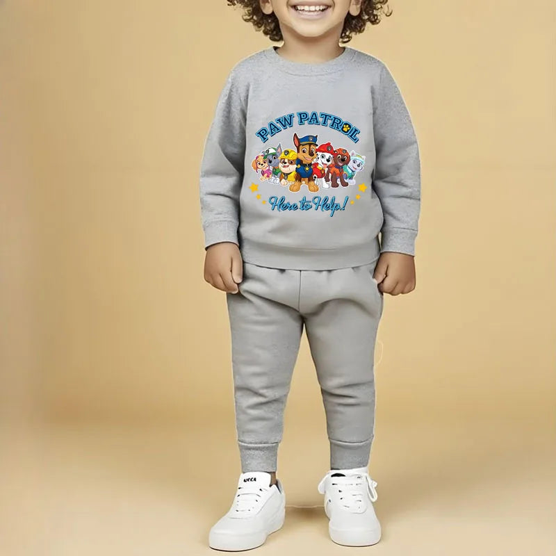 PAW Patrol Printed New Boys Pullover and Trousers Two Piece Sets Autumn Kids Casual Hoodies Set Spring Children Sweatsuits