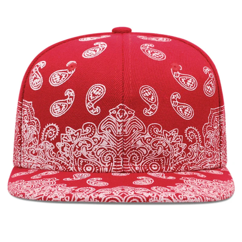 2024 New Fashion West Coast Cashew Flower Printing Snapback Cap Outdoor Sun Men Woman Baseball Hat Adjustable