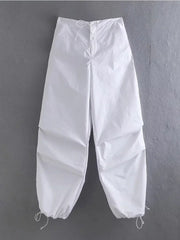 Women Fashion Parachute Cargo Pants Vintage Jogging Trousers