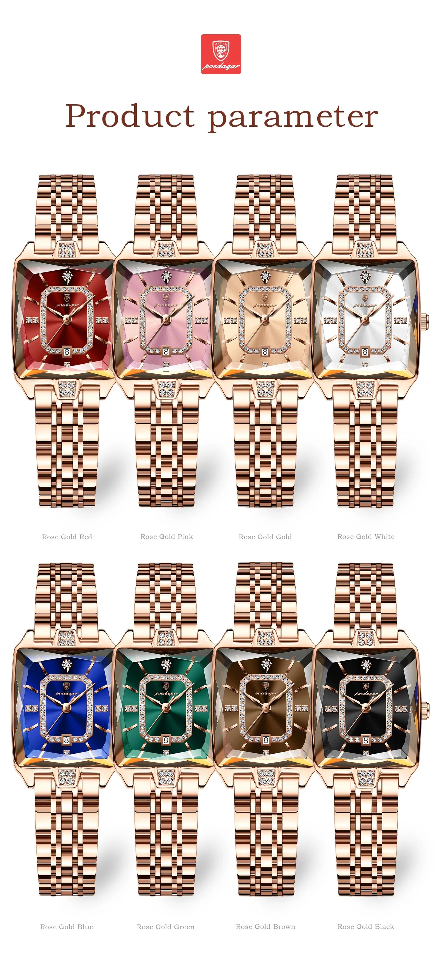 POEDAGAR Luxury Brand Ladies Wristwatch Waterproof Stainless Steel Date Women Watch Casual Fashion Quartz Women’s Watches Reloj