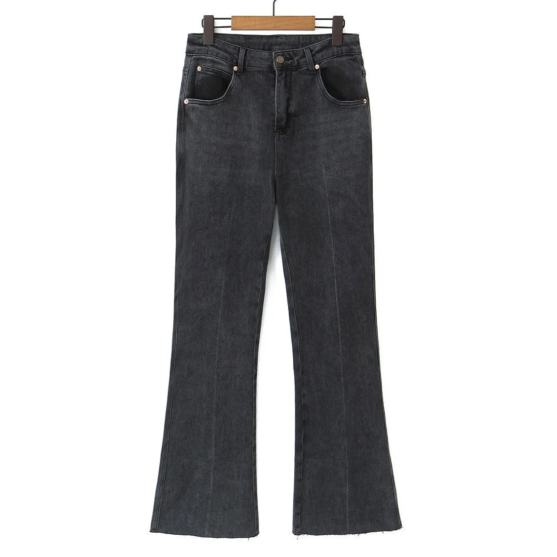 Good Quality Womens Plus Size Jeans Casual Clothing Smoke Gray High-Waisted