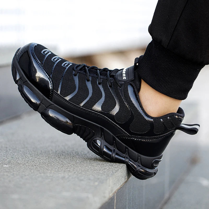 Summer Air Cushion Work Safety Shoes  Unisex Breathable Steel Toe Shoes with Anti-Piercing Protection Tactical Boots