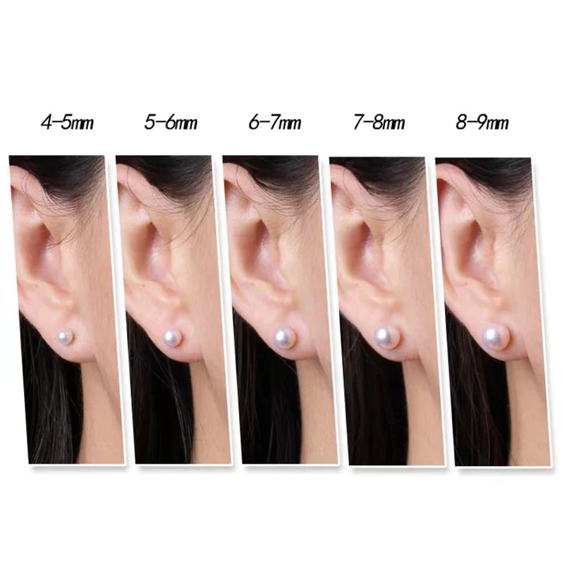 MIQIAO Real 18K Gold Earrings for Women Pure AU750 Natural Freshwater Pearl Earrings Simple Fashionable Fine Jewelry Gift