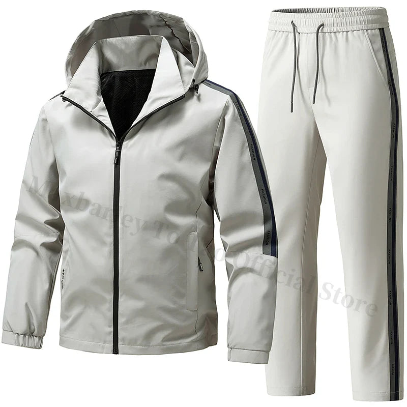 Men's Tracksuit Sets Autumn 2025 Fashion Sportswear Two Piece Sport Suit Jacket+Sweatpants Sweatsuit Men Sports Windproof Suit