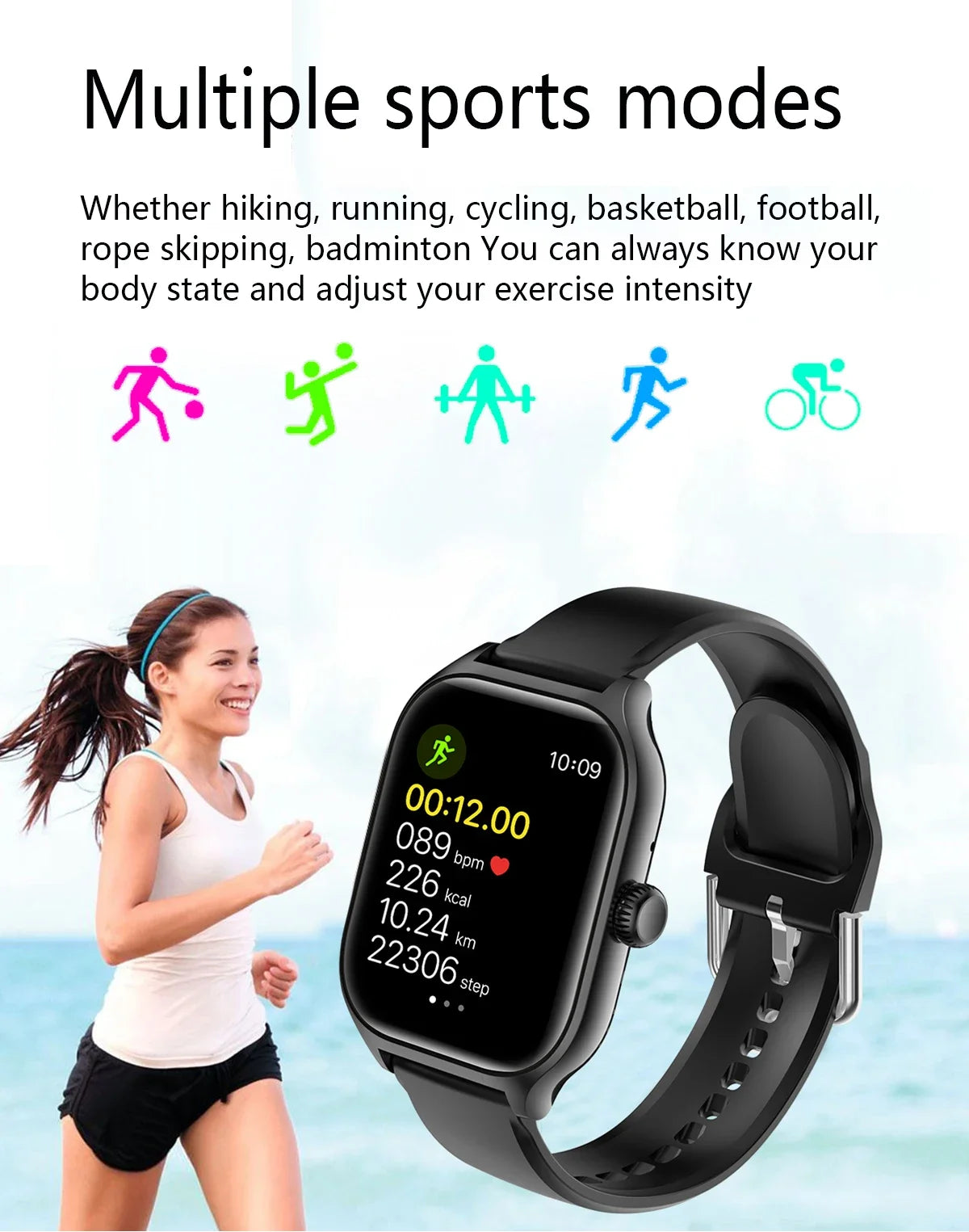 2024 Bluetooth Answer Call Smart Watch Men 1.73 inch Full Touch Fitness Tracker Waterproof Sport Smartwatch Women PK GTS4 Pro