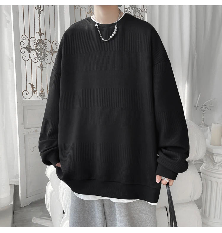 Hoodies Jacquard Sweatshirt Mens White Pullover Streetwear Casual Fashion Clothes