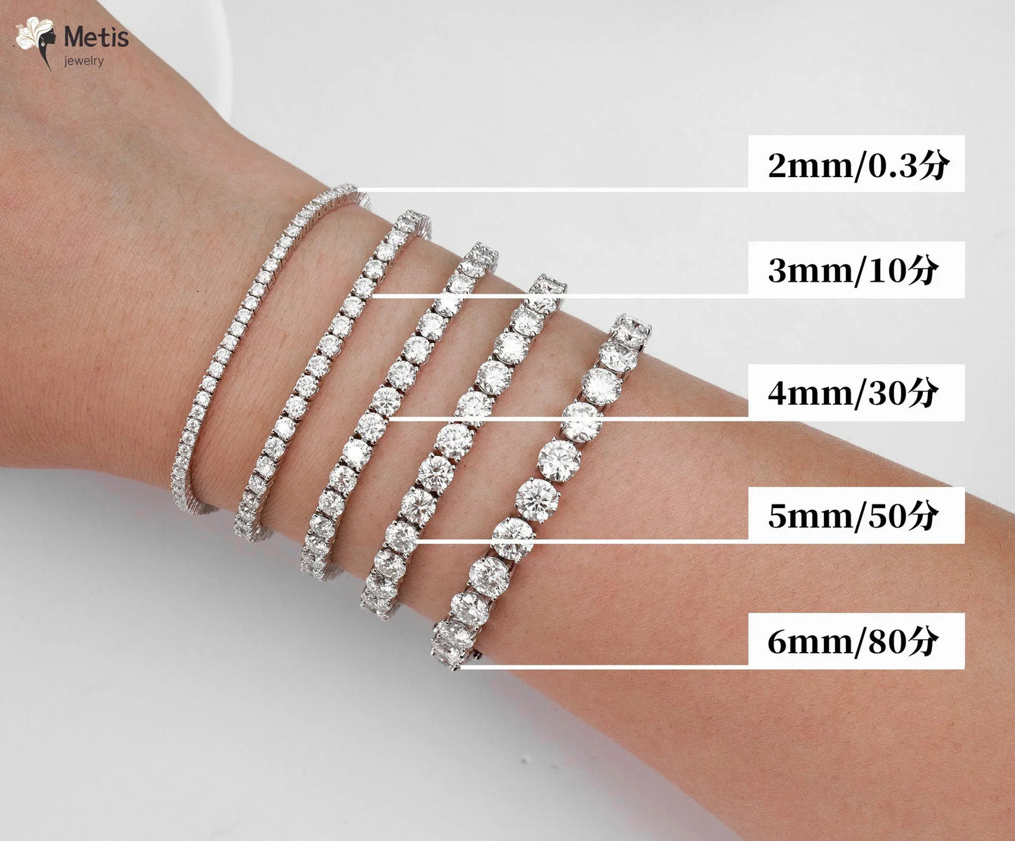 Dainty Full Moissanite Tennis Bracelet 18k Gold Plated 925 Sterling Silver D Color Lab Created Diamond Bracelet for Women Men