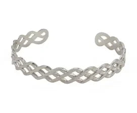 Stainless Steel Inlaid Zircon Bangle Round Bracelets