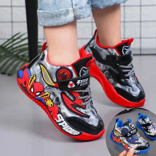 Disney Cartoon Spider-Man Spring Autumn Boys Girls Sports Shoes Light Blue