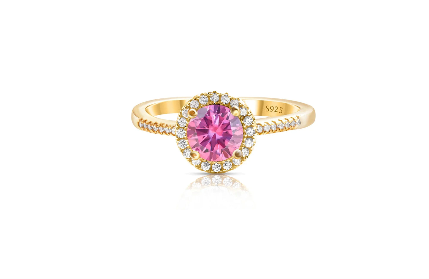 1 Carat Moissanite Ring For Women Solid 925 Silver 18k gold yellow Plated Luxury Wedding Female Jewelry With Certificate Gift