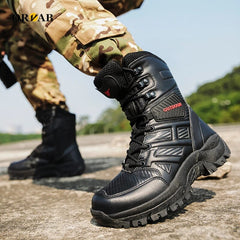 Military Boots Men Leather Combat Boots for Men Infantry Tactical Boots Hiking Boots for Mens