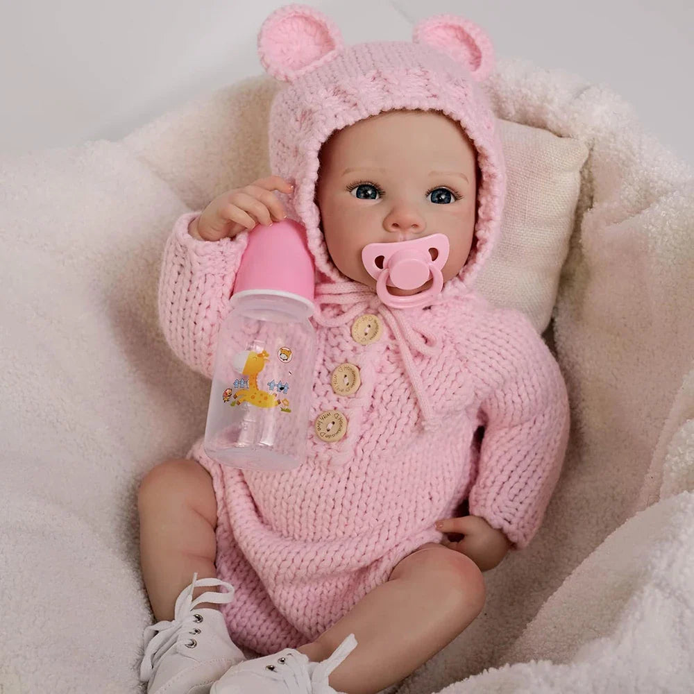 48cm Newborn Baby Dolls Full Body Silicone Vinyl Reborn Doll Realistic Alive Girl Already Lifelike Painted Like Real Toddler