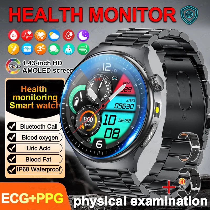 2026New Health Sport ECG AI Diagnosis Smart Watches Men Heart Rate Blood Pressure IP68 Waterproof Smartwatches For Men women