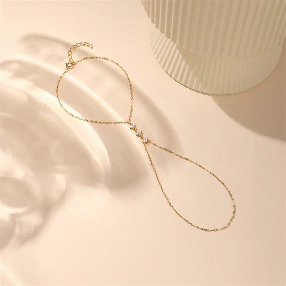 ROXI 925 Sterling Silver Evil eyes Blue/White Zircon Bracelet With Finger Design For Women Hand Chain Bracelet Party Jewelry