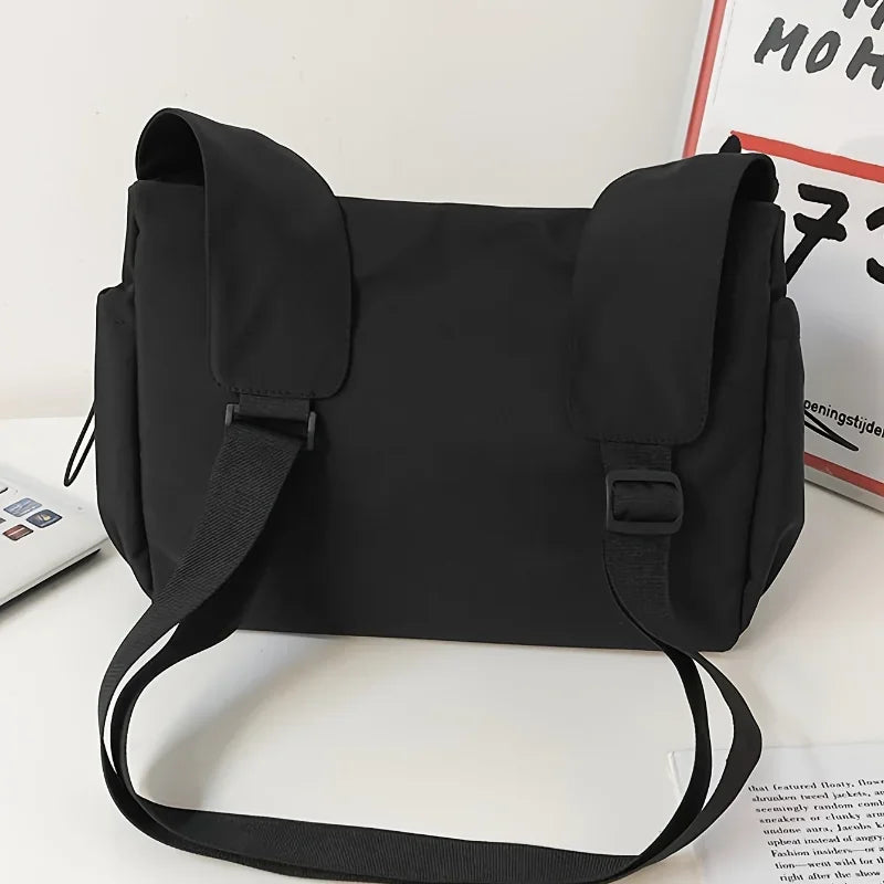 Fashionable Crossbody Bag with Drawstring Accent - Spacious & Secure Zipper Closure