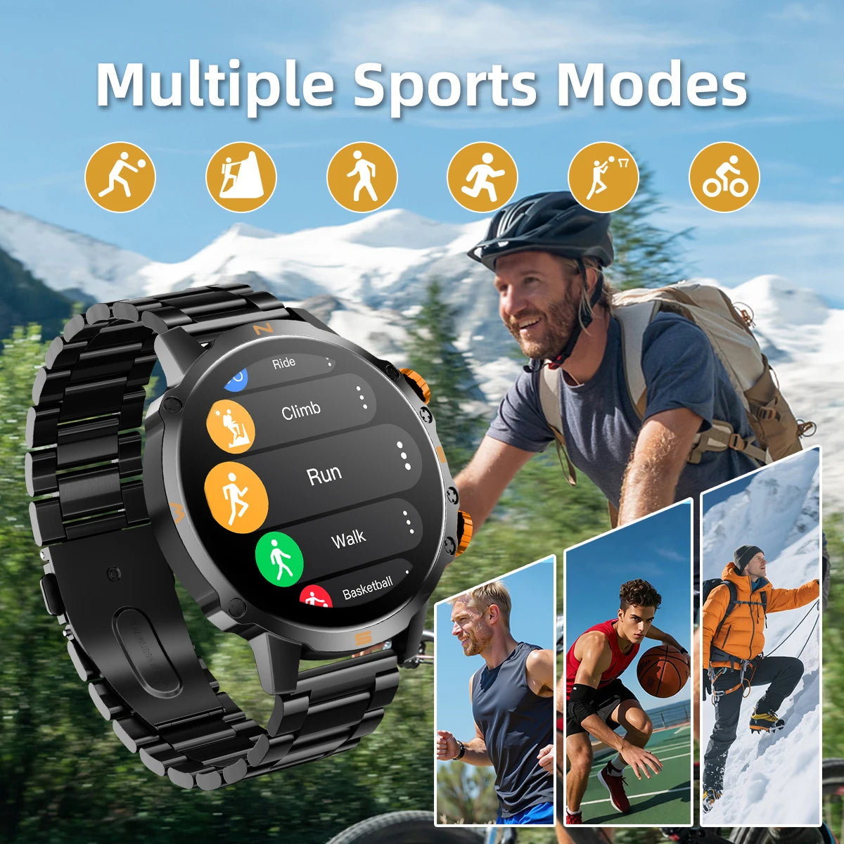 2026 NEW Smartwatch for Android/IOS Bluetooth Call Answer Music Player Multi-sports Modes Custom Dial Sport Watch Men Women