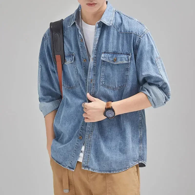 Denim Jackets Man Autumn Shirt Jeans Coat for Men