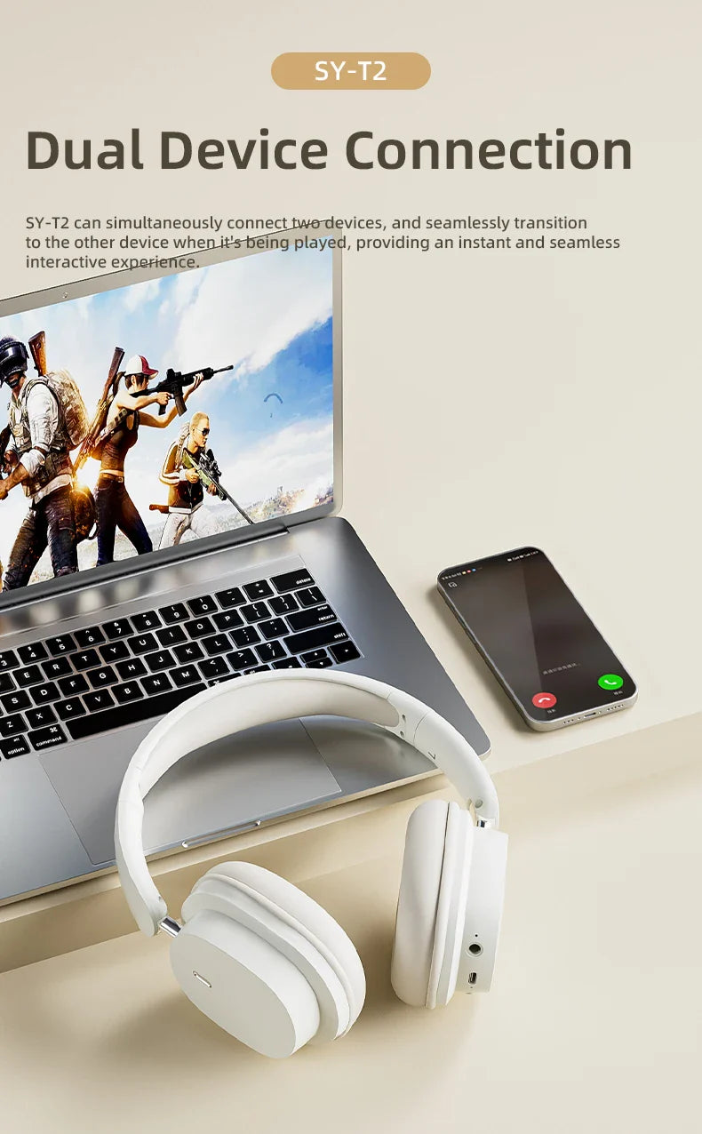 Original Bluetooth Headphone Headset SY-T2 High Quality Noise Reduction Wireless Microphone Wired Earphone Gamers Headphones