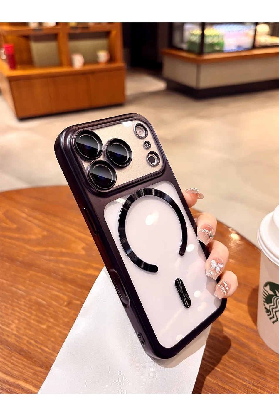 for iPhone17 Luxury Transparent Plating for Magsafe Case for iPhone 17 Pro Max 17Pro Air Original Soft TPU Lens Protector Cover