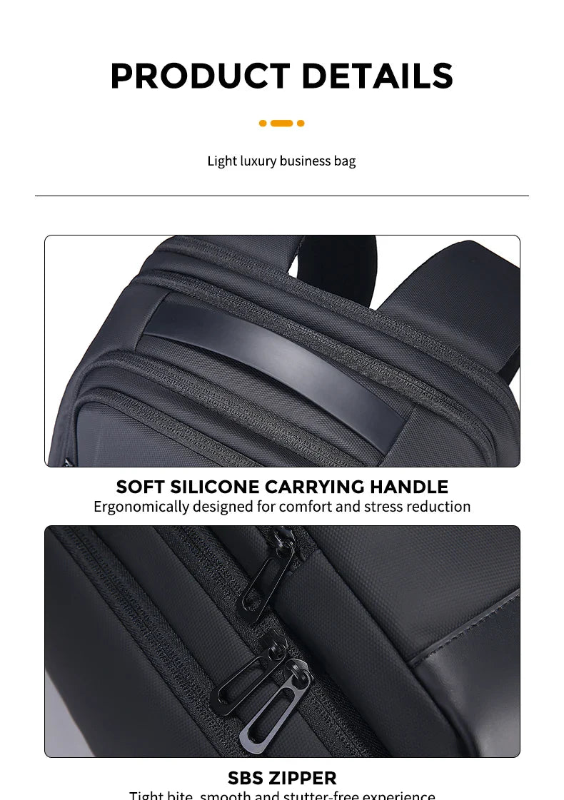 Fenruien Men 36L Business Backpack USB Waterproof  Multi Pocket Backpacks Fit 17.3 Inch Laptop