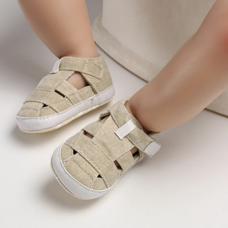 Boys And Girls Baby Shoes Fashion Canvas Soft Soles First Walking Shoes