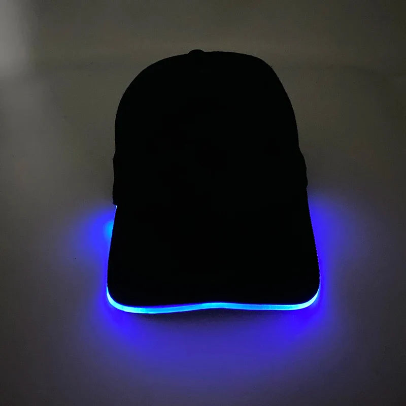 Hot LED Light Up Baseball Cap Neon Colorful Glowing Adjustable Sun Hats For Women Men Night Running Caps Travel Supplies