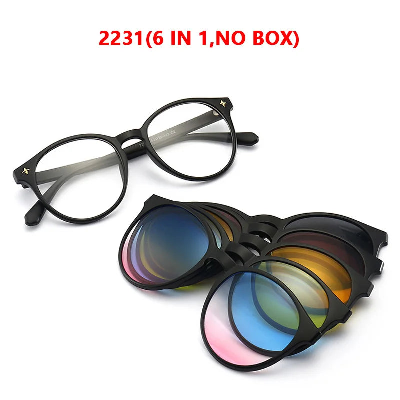 Sunglasses Men Women Magnetic Clip On Glasses TR90 Optical Prescription